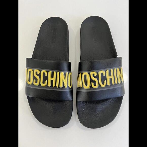 Moschino Cool Logo Sandals Size 10.5 US Jeremy Scott Authentic Rare Slippers